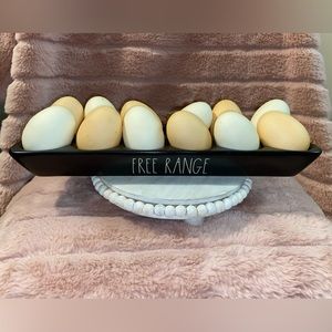Rae Dunn egg holder with decor eggs